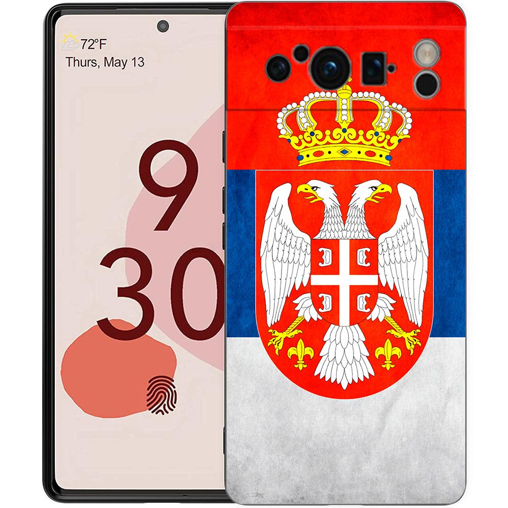 Чехол для телефона с флагом Сербии для Google Pixel 8 7 6 Pro 6A 5G, черный, мягкий, противоударный, задняя крышка, силиконовый чехол из ТПУ