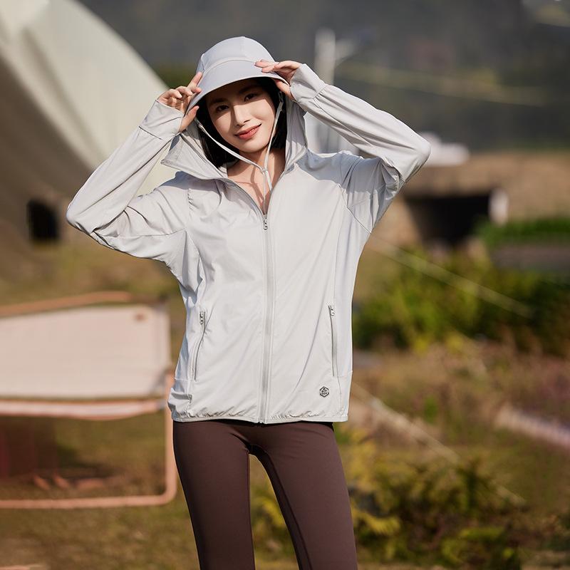 Одежда от солнца из ледяного шелка Женская одежда из оригинальной пряжи 'облако' С ощущением льда UPF50+ одежда от солнца Защита от УФ-лучей Съемный козырек Одежда для кожи