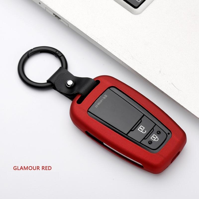 Styling Mouldings Carbon fiber Alloy Remote car Key Cover Case For Toyota CHR C-HR Prado Prius Camry Corolla RAV4 2018 2019 2020