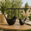 Creative Black Birds Matte Figurines Home Decorations Accessories (Pack of 2, Black)