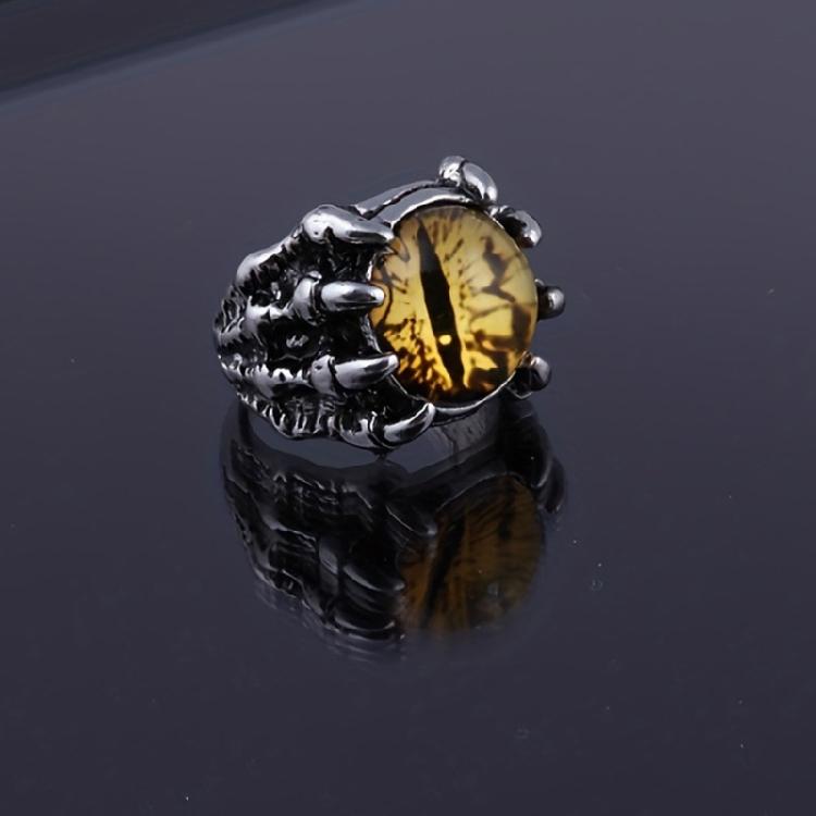 Раскрывающиеся кольца Форма когтя волка глаза демона Регулируемые кольца Кольца на палец Текстура сплава Идеально для любителя моды Подарок