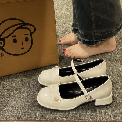 Французские туфли из кожи в стиле Хепберн, женские весенние новинки, интернет-знаменитости, ретро, универсальные туфли Мэри Джейн, маленькие ароматные туфли