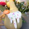 Melting Ice Cream Figurine Falling Ground Ice Cream Cone Resin Statue Sculpture Home Office Desktop Decoration Ornament