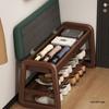 Solid Wood Entryway Shoe Bench with Storage and Integrated Light Luxury Design