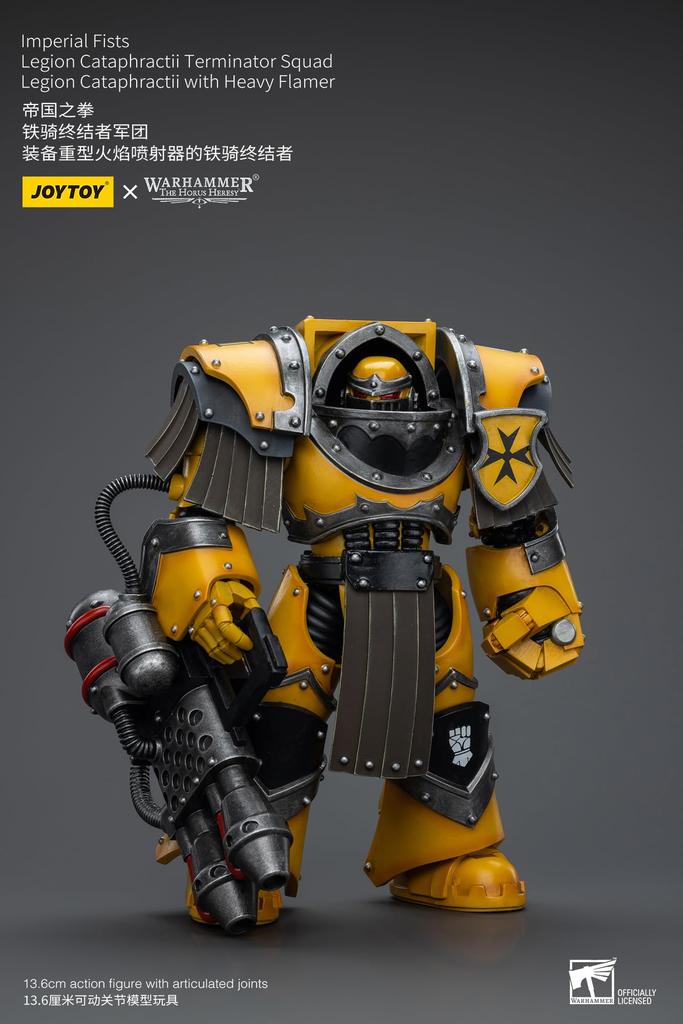 JoyToy Warhammer 40K Imperial Fists Legion Cataphracti Terminator Corps Legion Cataphracti с тяжелым огнеметом, масштабная фигурка 118