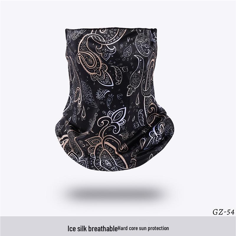 Ice Silk Ear-Hanging Face Mask - Breathable Sunshade & Neck Gaiter for Cycling & Sports