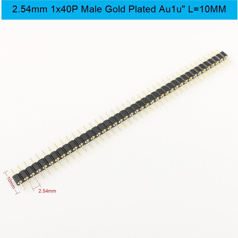 5pcs 2.54mm Pitch 1x40 2x40 40 80 Pin Female Male Hole Round Header Strip Connector Straight Single Double Row Tin Gold Plated