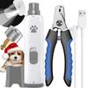QULITO Electric Cat Nail Clippers and Dog Nail File with LED Rechargeable Cordless Nail Low Noise and Easy To Use for Clean Cuts Suitable for and