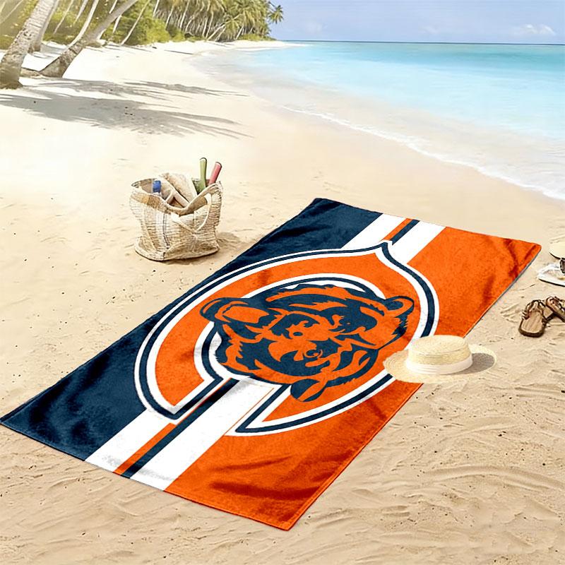 Пляжное полотенце с принтом Chicago Bears, большое, мягкое, быстросохнущее, для пляжа, кемпинга, плавания