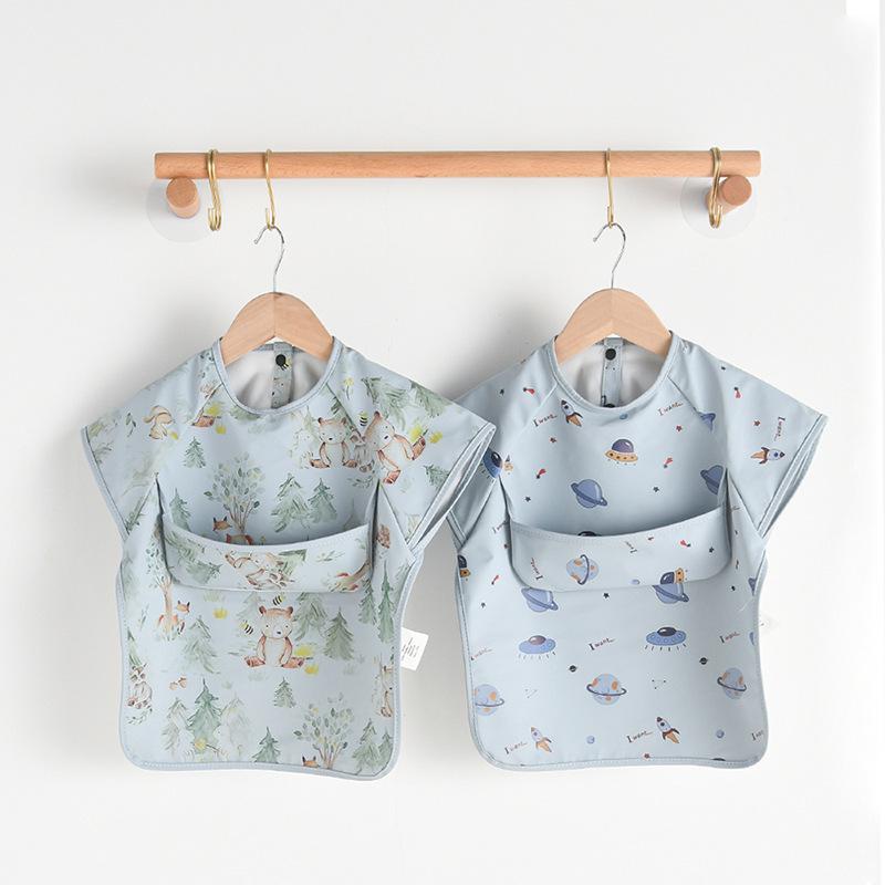 Korean-Style Reversible Sleeveless Baby Bib: Waterproof & Anti-Dirty for Feeding