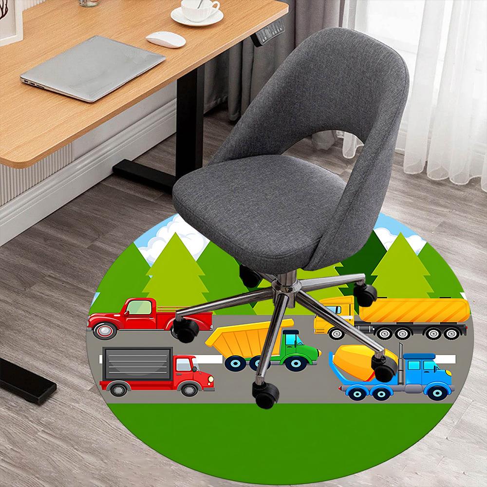 1pc truck forest Round Chair mat Area Rug - Non-Slip, Floor Mat for Office, Bedroom, and Indoor Decor c1125247