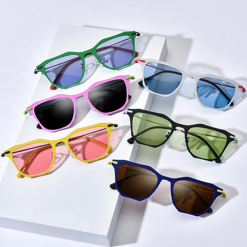 Borregls Colorful Titanium Sunglasses Men 2025 New Designer Square Polarized Mirrored UV400 Sun Glasses Women Shades 185838T