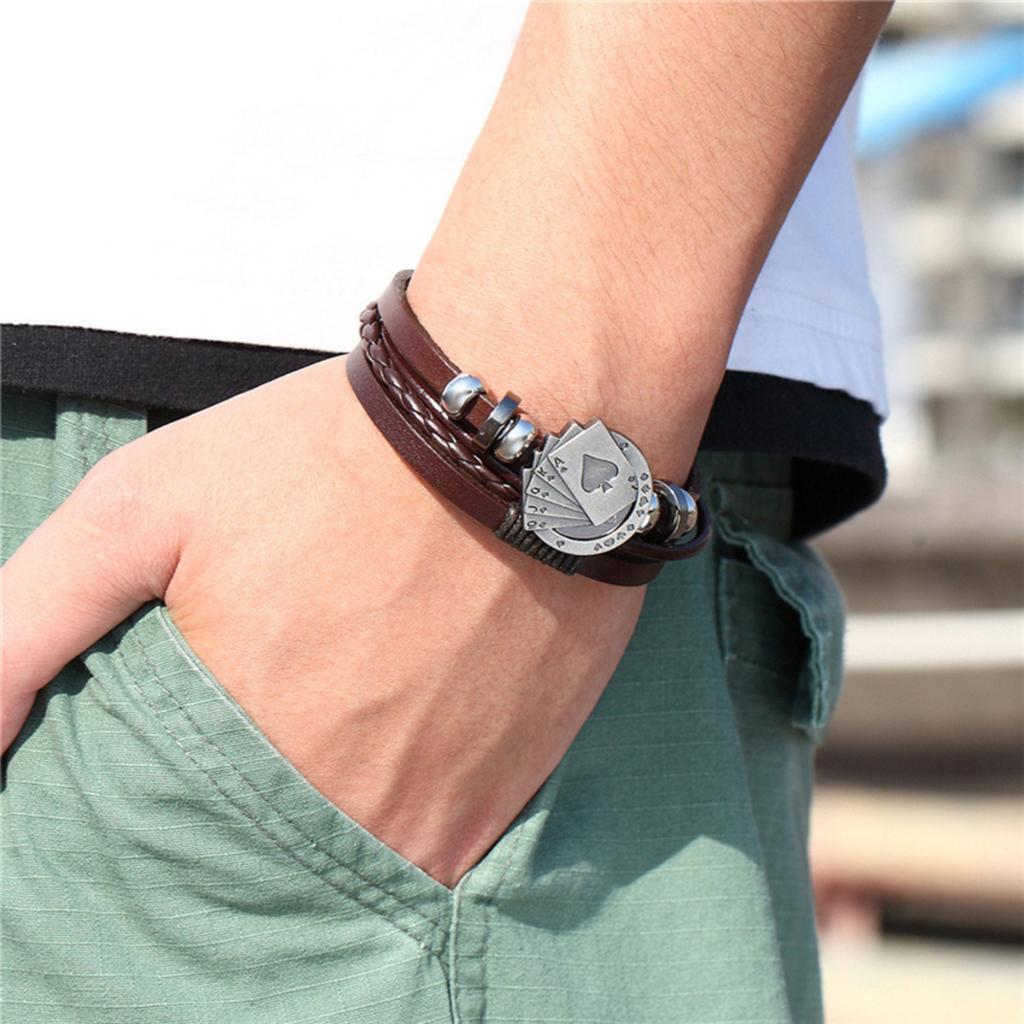 Винтажный кожаный многоплетеный браслет/манжета