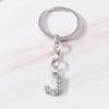 Fashion Charms 26 English Letters A-Z Alphabet Keychain Crystal Rhinestones Alloy Key Rings Gift for Handbag Jewelry DIY