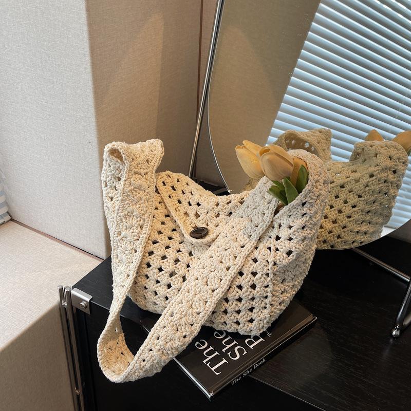 Ленивый ветер вязаная ажурная плетеная сумка нишевый дизайн приморский отпуск досуг пельмени сумка через плечо сумка-мессенджер