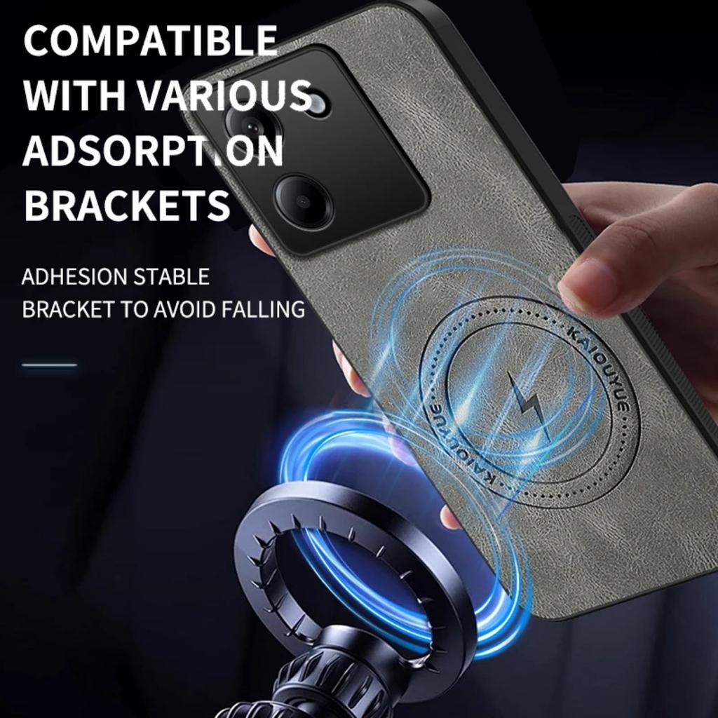 Роскошный чехол из овчины для Magsafe для Xiaomi Poco M7 Pro Magnectic Беспроводная зарядка Защитная крышка для объектива
