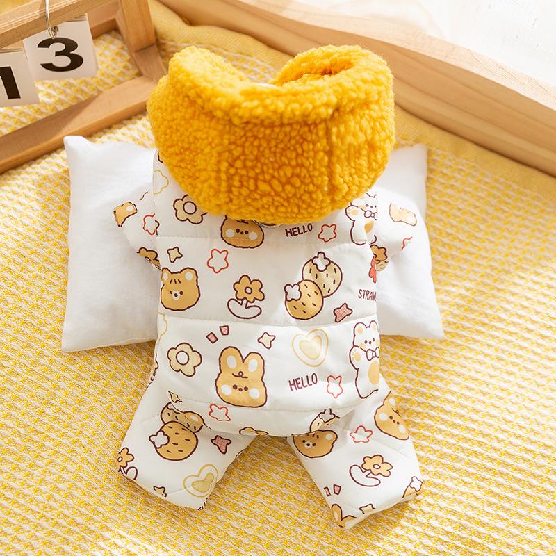 Cat Clothes Autumn and Winter Cotton Clothes Cute Satisfaction Hooded Pet Clothing Into Cat Kittens Than Bears Dog Clothing
