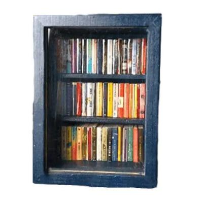 ABMH-2X Миниатюрная книжная полка Карманная книжная полка для тревоги Деревянная крошечная книжная библиотека Снимающая стресс книжная полка Настольная