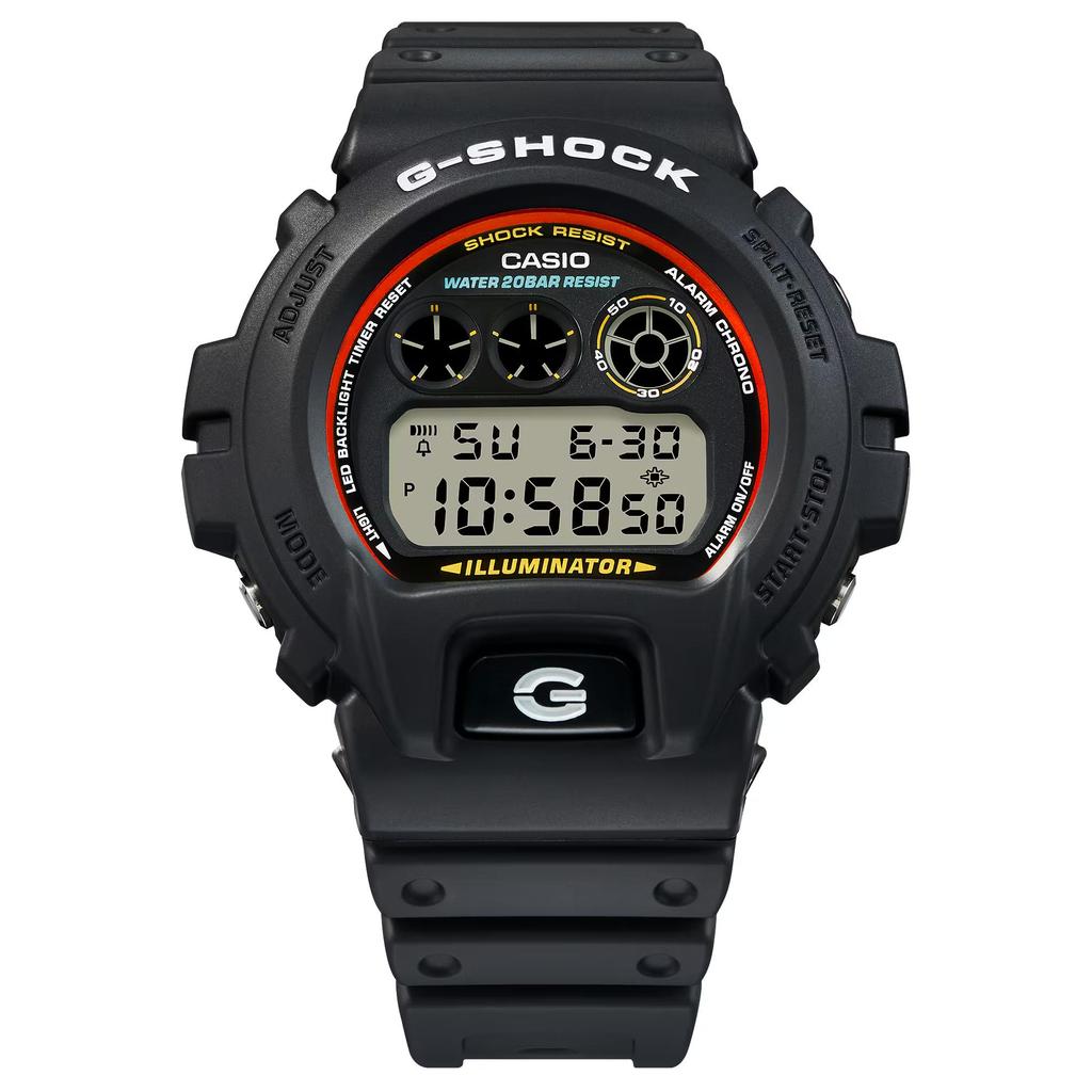 Casio Digital Series Three-Eye Waterproof 200 M Quartz Movement Resin Strap Watch Unisex Watches Gray DW-6900RL-1PR
