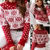 Christmas Red Women Sweater Autumer Winter Knitted Pullover Loose Korean Fashion Long Sleeve Warm Knit Casual Jumpers
