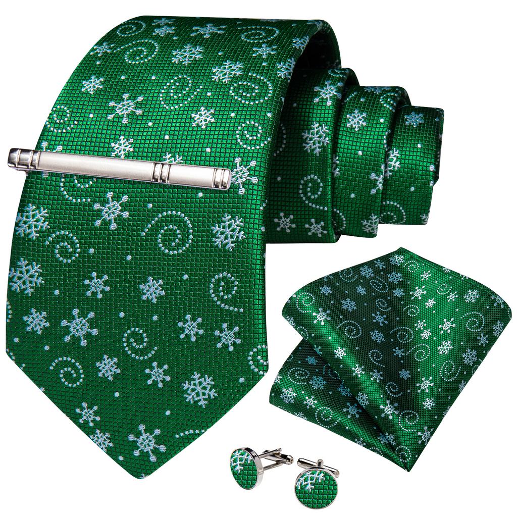 Men's Tie Silk Paisley Classic Wedding Necktie and Pocket Square Cufflinks Set