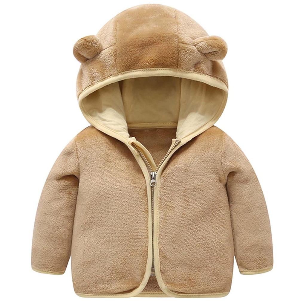 Зимние пальто для мальчиков и девочек, детская куртка на молнии с толстыми ушами, зимняя толстовка с капюшоном, одежда