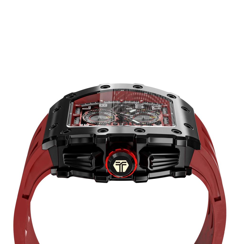 TSAR BOMBA Кварцевый Аналоговый 5 АТМ Водонепроницаемый Бочкообразный Нержавеющая Сталь Простой Большой Повседневный Спорт Идеальный День Победы Красный Мужские Часы, Механизм, Водонепроницаемость, Форма,