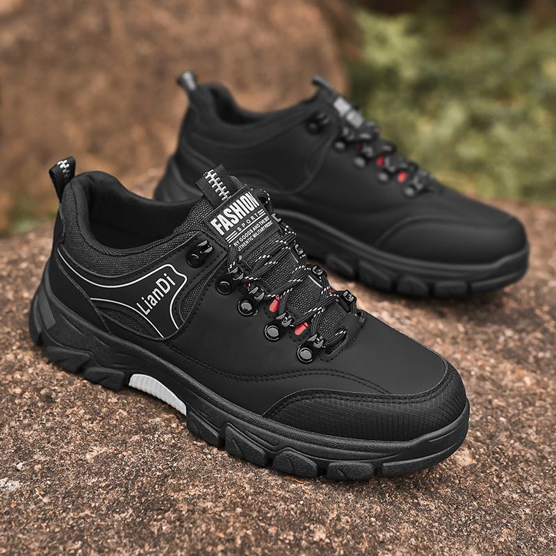 Новая мужская спортивная обувь для хайкинга 2025 Мужская нескользящая тренировочная обувь Кожаная уличная обувь больших размеров 48 Осенняя обувь для хайкинга и бега