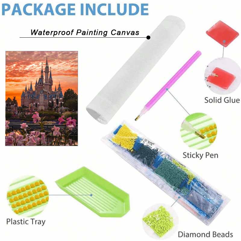 Disney Diamond Painting 5D DIY Castle Scenery Diamond Painting Art Diamond Painting Kit Adult/Beginner Gift Idea Creative Home Decor