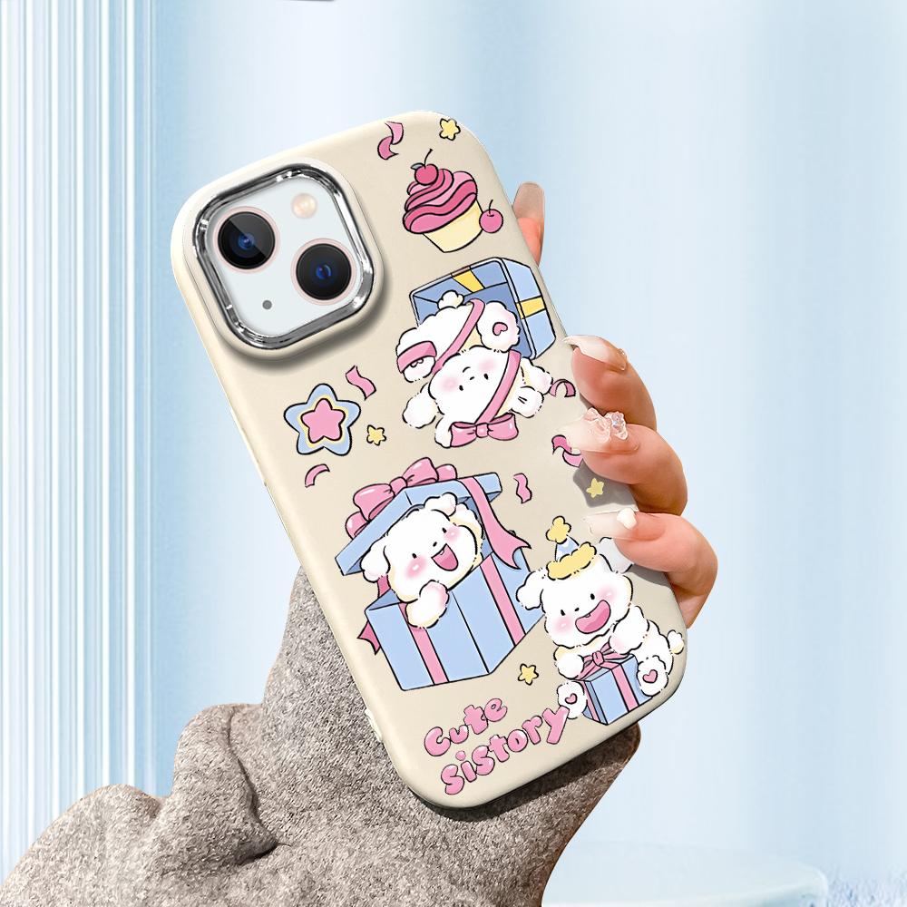 Cute Little Bears Liquid Silicone Phone Case for Samsung Galaxy S24 S23 S20 FE Plus Ultra Note 20 10 A51 A52 A54 A73 Shockproof Soft Cover Casing