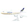 Премиальная модель самолета 16 см, литье под давлением из сплава - United Airlines 747 (Завершенная коллекционная вещь)