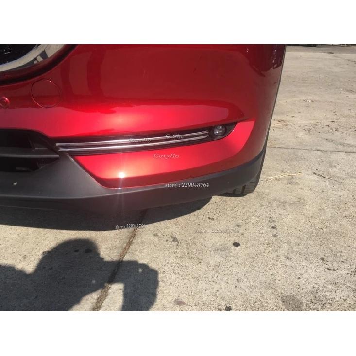For Mazda CX-5 CX5 2017 2018 Steel Car Front Fog Light Trim Strips decoration cover Exterior Accessories Styling