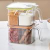 Box 4 Compartment Spice Condiments Spoon Container with Multifunctional Storage Box