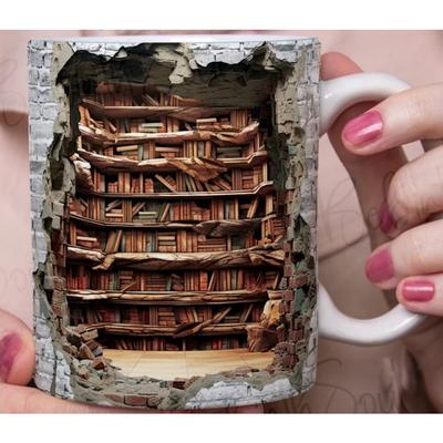 Библиотека керамическая кофейная кружка книжная полка книга фанат чашка для чая