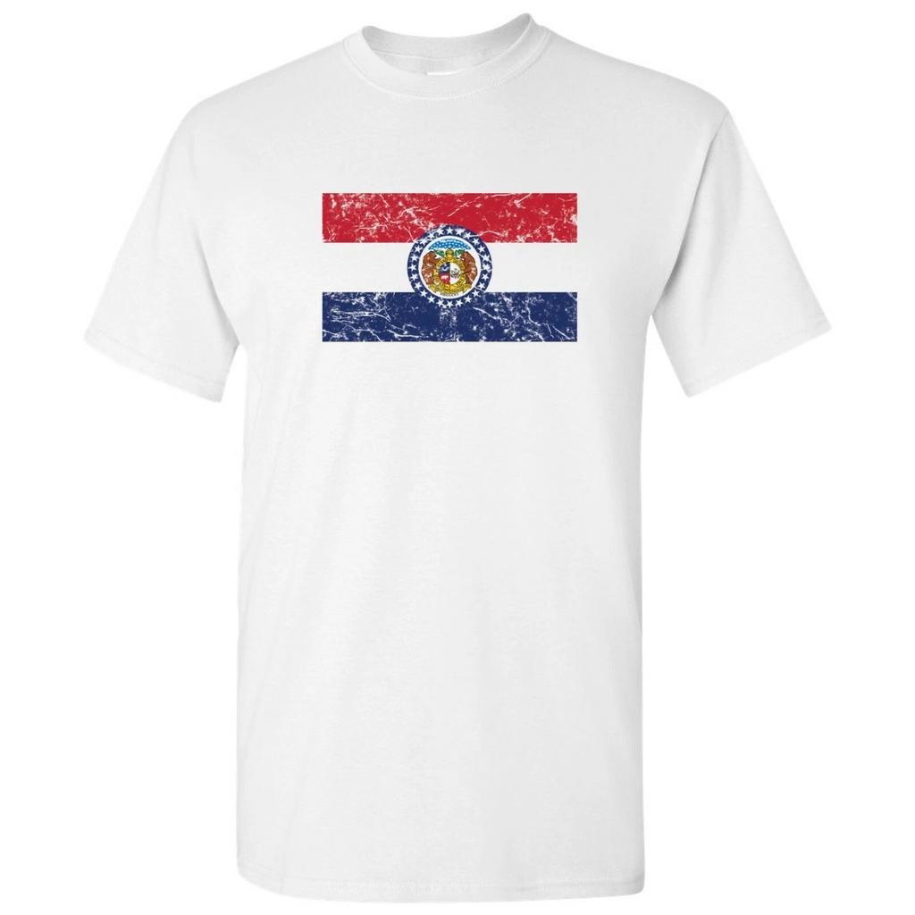Missouri State Flag - Hometown Pride Local Souvenir Basic Cotton T-Shirt - White