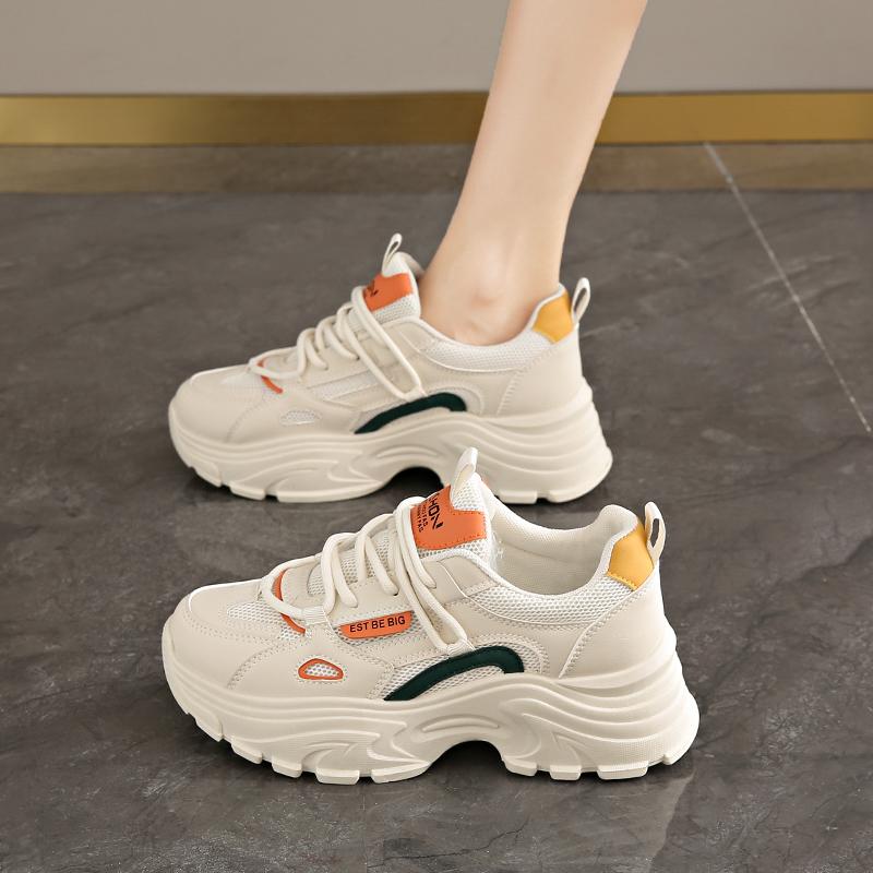 Модные дизайнерские кроссовки CRLAYDK на массивной подошве для женщин, платформа, сетка, белые, повседневные, папины кроссовки, женские клинья для ходьбы, дышащие, на шнуровке, теннисные