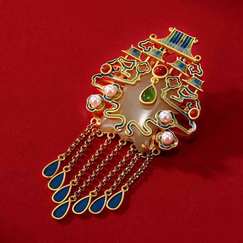 Blucome Качественная эмалированная медная брошь в стиле ретро, ​​заколки с кисточками для женщин и мужчин, костюм, шарф, булавки для хиджаба, подарки