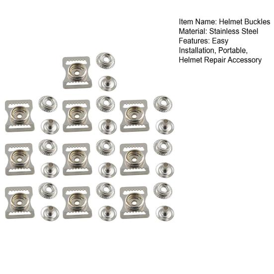 10 шт. пряжки для спортивных шлемов из нержавеющей стали, ремешок для подбородка, застежка-молния для футбольных, бейсбольных, хоккейных шлемов, аксессуары для ремонта
