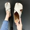 Новые кожаные тапочки, женские туфли-лодочки на весну и лето, сандалии на плоской подошве с квадратным носком, повседневная обувь, Zapatos De Mujer