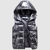 Women Men Winter Bright Color Vest Coat Hooded Sleeveless Pockets Design Zipper Placket Down Padded Windbreaker Lightweight Windbreaker
