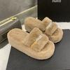 Модные домашние меховые шлепанцы с мехом, плюшевые тапочки, пушистые шлепанцы, роскошные туфли на платформе, женская модная обувь 2024 года от Zapato De Mujer
