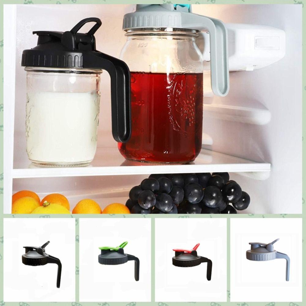 Пластиковые крышки для банок Мейсона с широким горлом Крышки для банок с отверстием для заливки и ручкой Многоразовые банки Мейсона с широким горлом