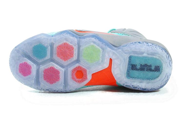 Nike Lebron 12 'NSRL' Амортизация Высокие Детские Баскетбольные Кроссовки Светло-синий Серый Многоцветный Подростки 685181-302