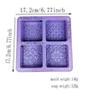 4-Cavity Flower Square Silicone Mold
