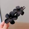 Frosted Flower Decor Hair Clip with Elastic Spring for Ladies