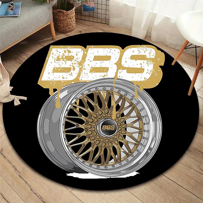 BBS Round Area Rug,Carpet Rug for Living Room Bedroom Sofa Playroom Decor,Non-slip Floor Mat