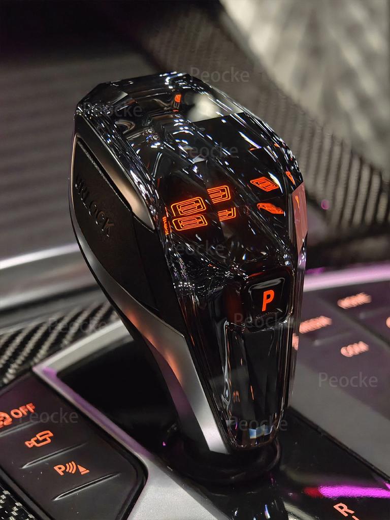 Ручка переключения передач из кристалла с оранжевой подсветкой для BMW G20 G29 G26 G28 G22 G12 X7 G07 X3 G01 X4 G02 X5 G05 iX3 G08, головка рычага коробки передач