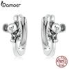 BAMOER стерлингового серебра 925 пробы 1 пара текстурированных ленивых милых серег-гвоздиков с изображением коалы для женщин элегантные изящные ювелирные изделия