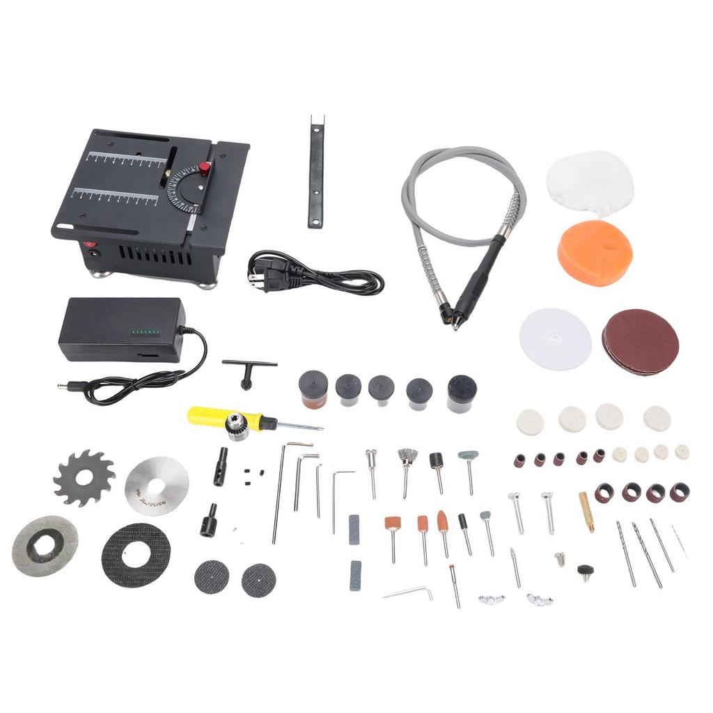 Mini Multi Functional Table Saw Portable Desktop Electric Adjustable Height Angle for Crafts Wood Cutting US Plug