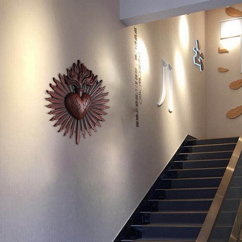 Gothic Sacred Heart Wall Decor Resin Heart Wall Ornament Spiritual Decor Catholic Home Decoration Religious Art Hangable For